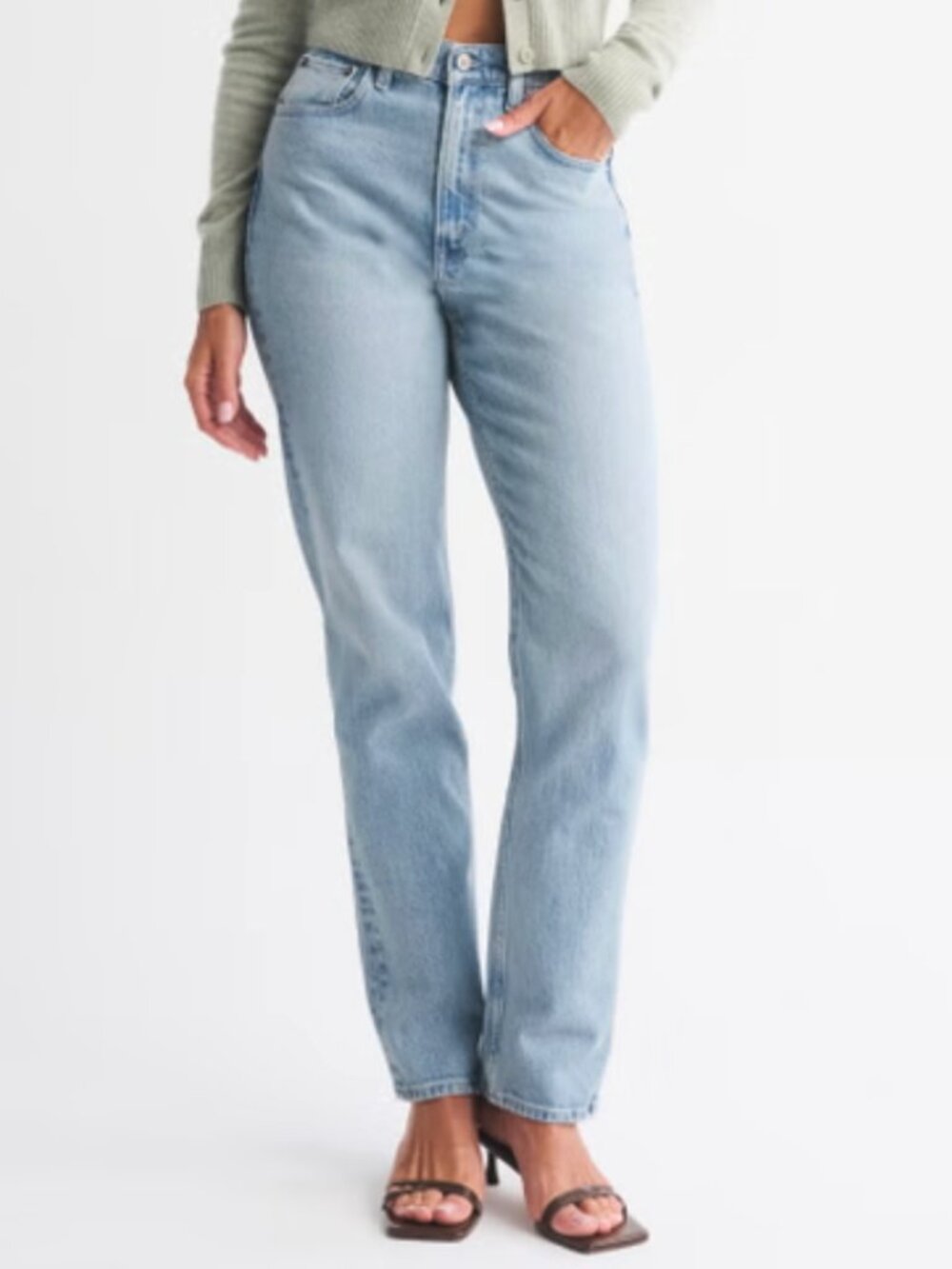 Abercrombie and Fitch Curve Love Ultra High Rise 90s Straight Jean Sz 28 / 6 xl - Picture 2 of 14